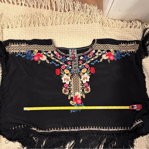 Johnny Was Embroidered Black Floral Women's Top - Picture 8 of 9